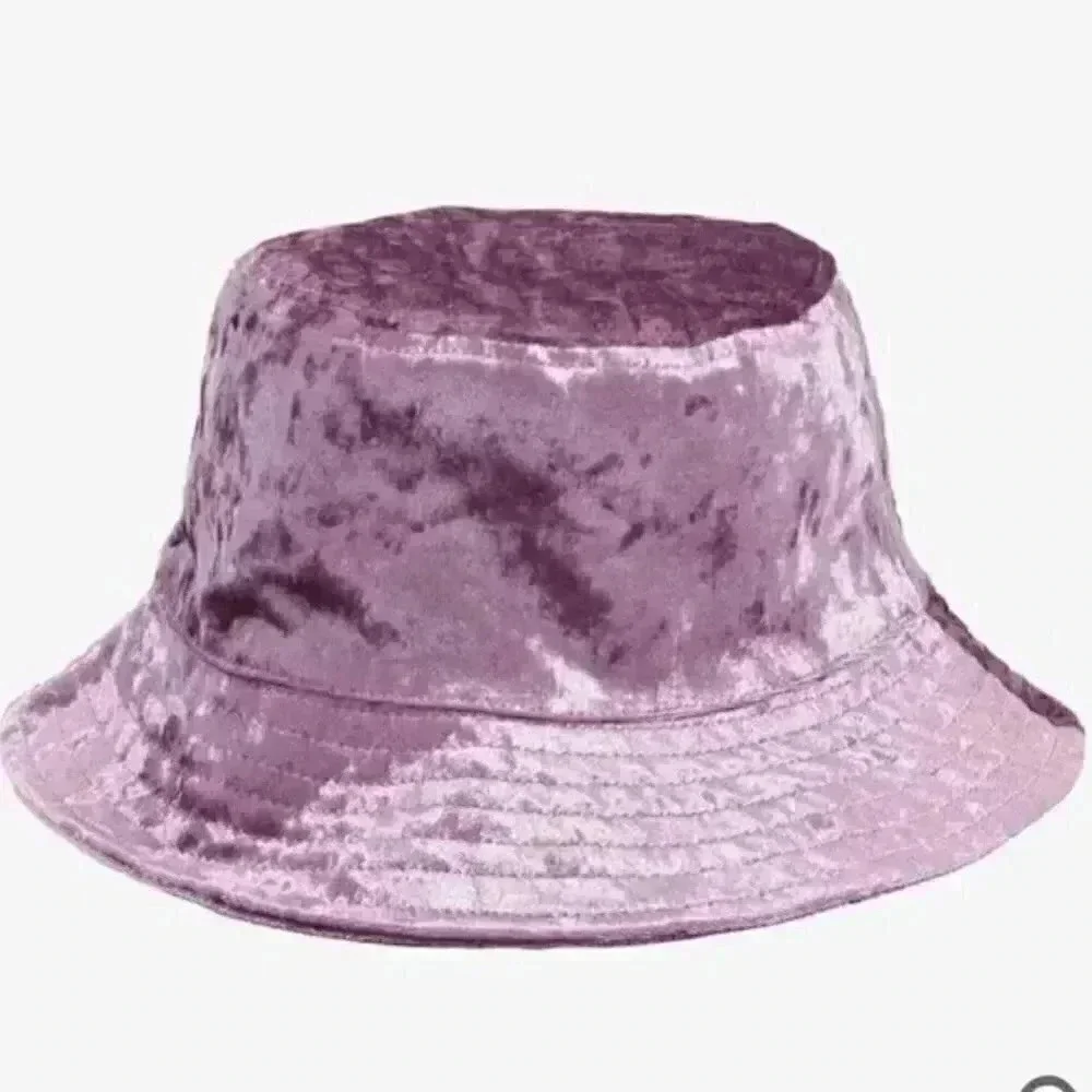 Free People Crushed Velvet Lavender Bucket Hat